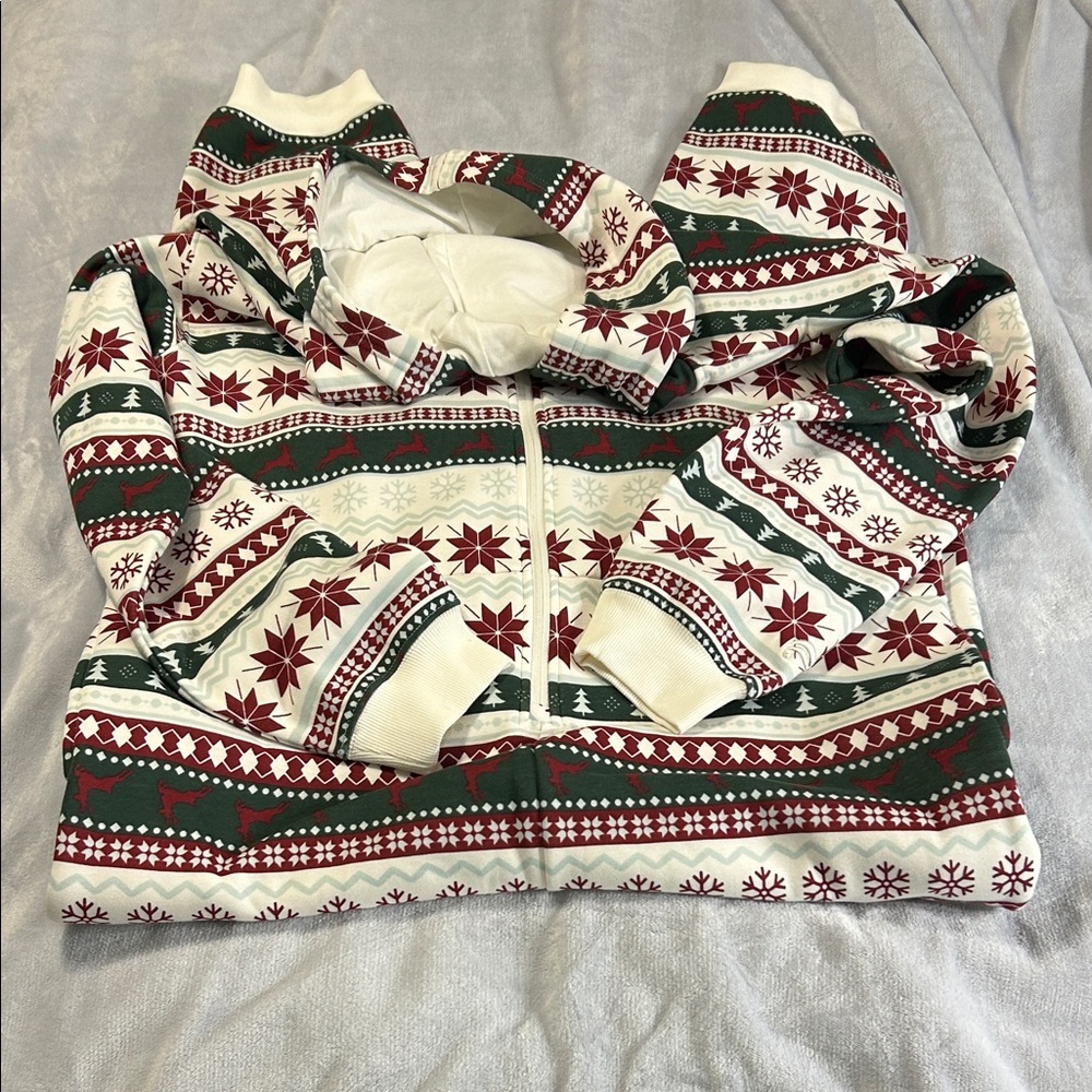 Fabletics Festive Red and Green Hooded Loungewear size XL NWT